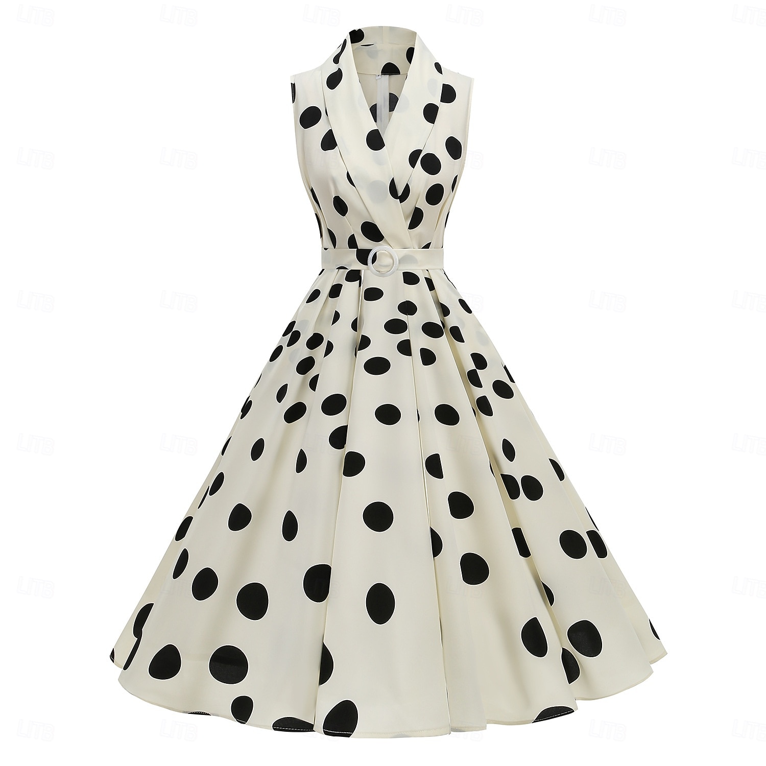 1950er Retro Vintage Rockabilly Midlänge Kleid Swing-Kleid Ausgestelltes Kleid Kurze Ärmel Einfarbig Tupfen Tailliert und ausgestellt Schaukel V Ausschnitt Kostüm Damen Lässig Party Alltagskleidung 2026 - $49.99 –P1