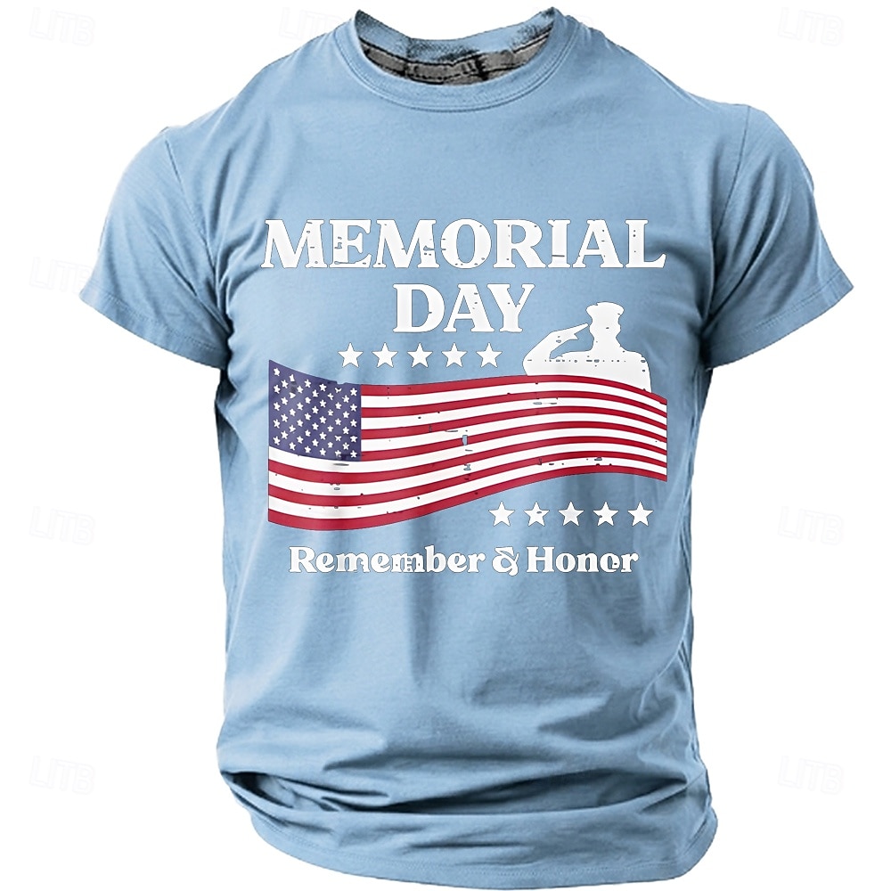 Giorno della memoria Per uomo Gergo divertente Maglietta Manica Corta maglietta Stampa 3D Girocollo Camicia Moda Quotidiano Quotidiano Streetwear Rosso Azzurro cielo Estate Primavera Abbigliamento S del 2026 a $18.99 –P10