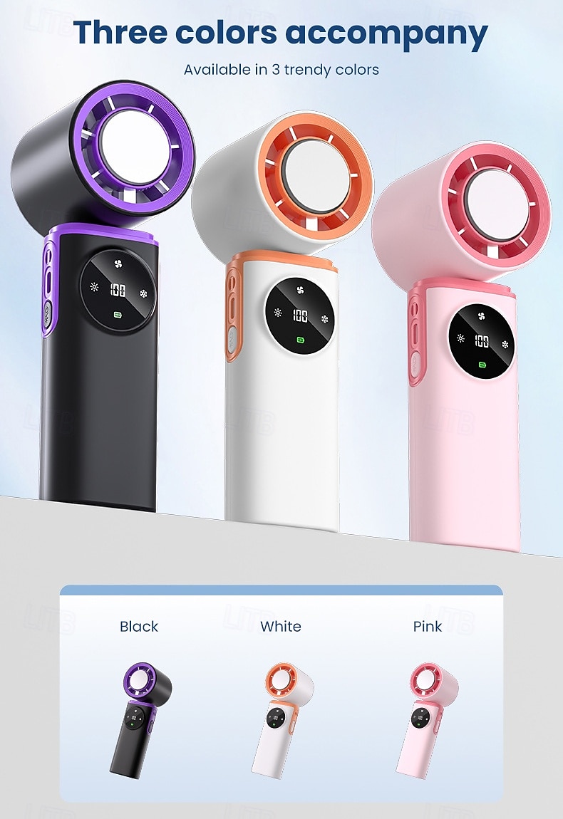 Turbo Fan USB Rechargeable Portable Neck & Handheld Fan with Built-in Night Light, 5-Speed Adjustable, Rotatable Head, Mini Personal Cooling Fan for Indoor, Outdoor, Travel, Camping 2026 - $35.99 –P7