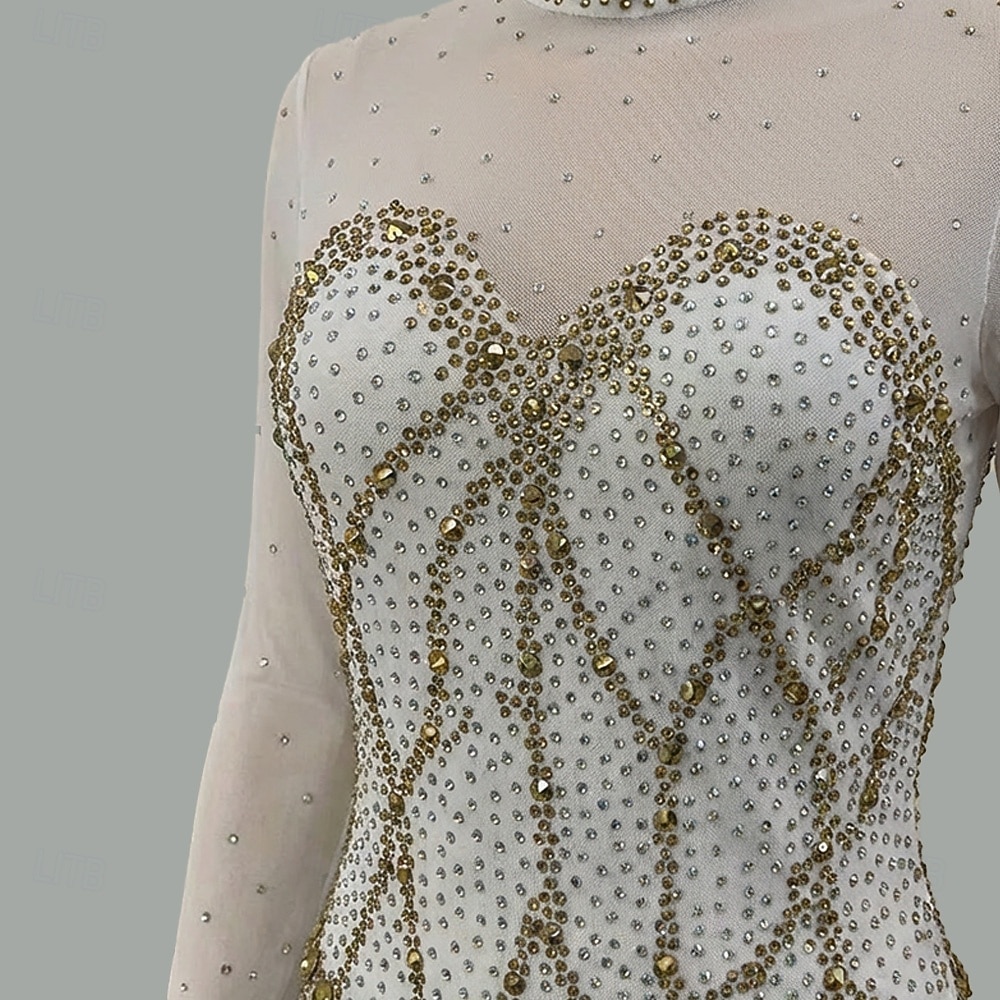 Taitoluistelupuku Naisten Tyttöjen Luistimet Hameet Kulta Tilkkutäkki Avoin selkä Silmukka Erittäin elastinen Kouluts Kilpailu Luisteluasu Klassinen Kristalli / Strassi Pitkähihainen Luistelu 2026 - $262.79 –P3