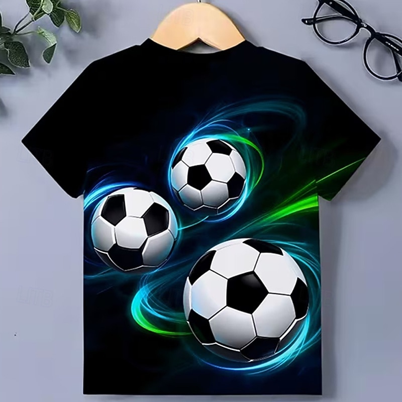 Para Meninos 3D Gráfico Futebol Americano Camisetas de futebol Camisa Camiseta Manga Curta Impressão 3D Verão Primavera Esportes Moda Roupa de rua Infantil 4-12 anos Gola Redonda Casual Diário Ao ar de 2026 por $13.49 –P8