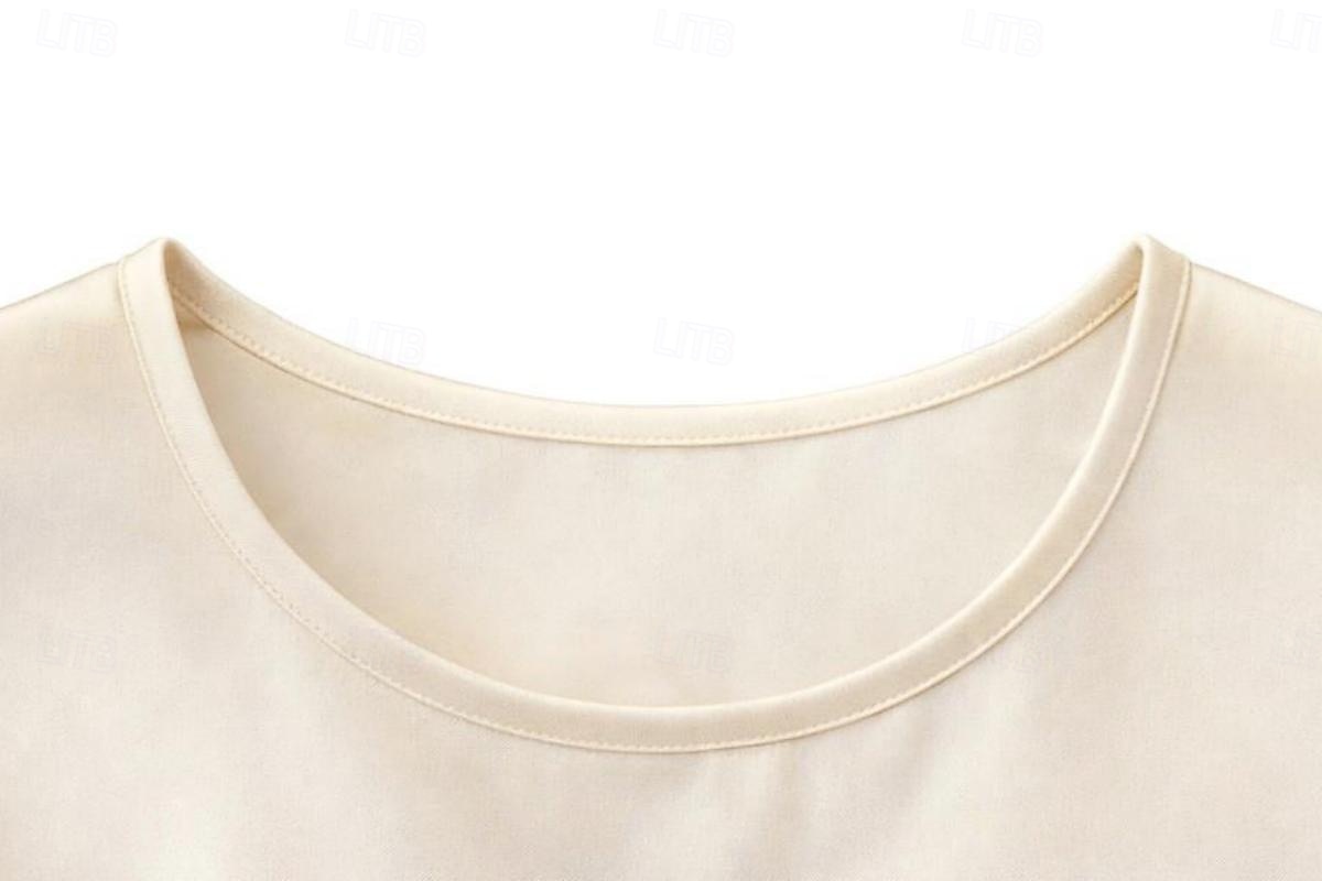 Per donna Top in raso Maglietta Tinta unica Elegante Casual Manica Corta Girocollo Top Regolari Quotidiano Uscire Nero Rosa Rosso Verde Albicocca Estate Primavera del 2026 a $21.99 –P3