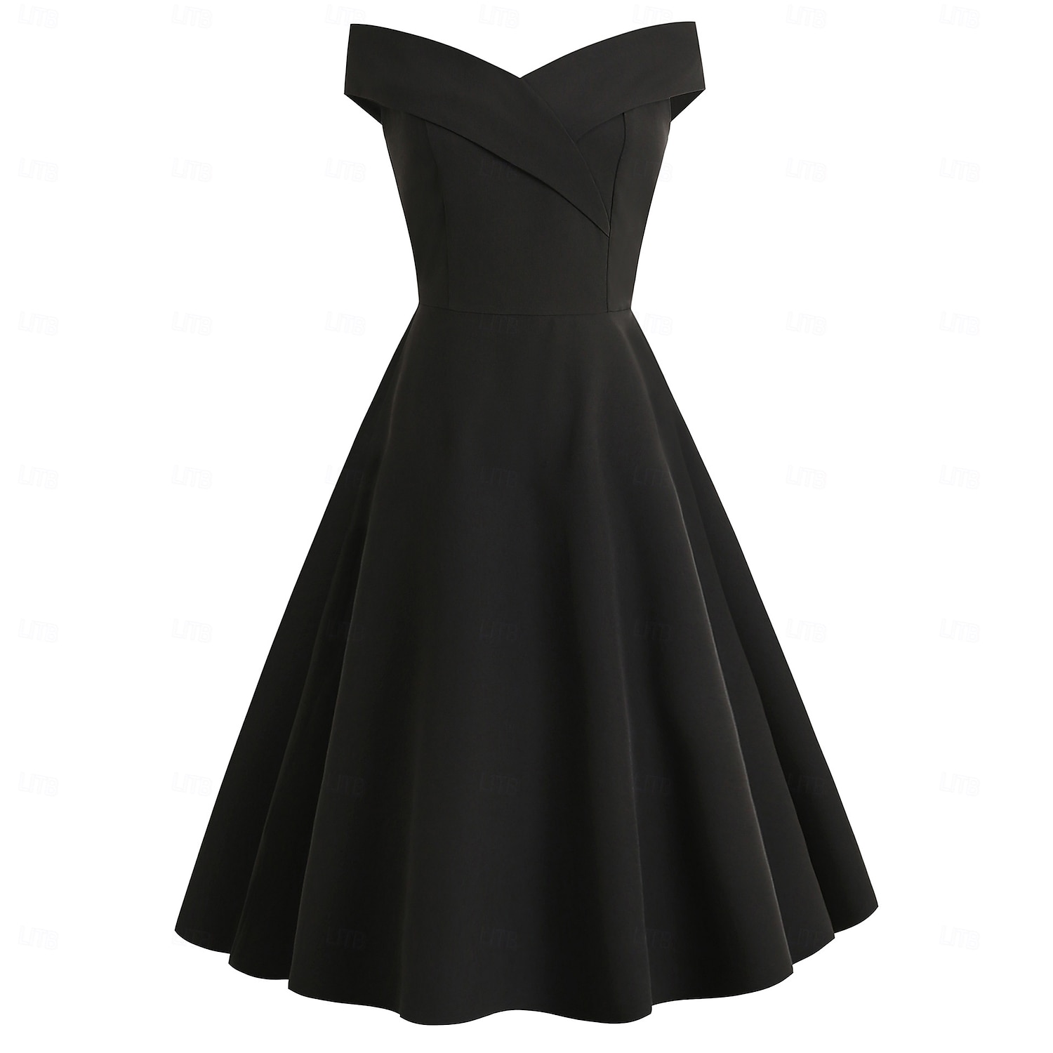 1950 Retro / vintage Miezul zilei Rochii Rochie leagăn Rochie Flare Fără mâneci De pe umăr Culoare solidă Mulată Costume de fancy Pentru femei Mascaradă Petrecere cu cocktail Petrecere ceai Adulți 2026 - $42.99 –P12