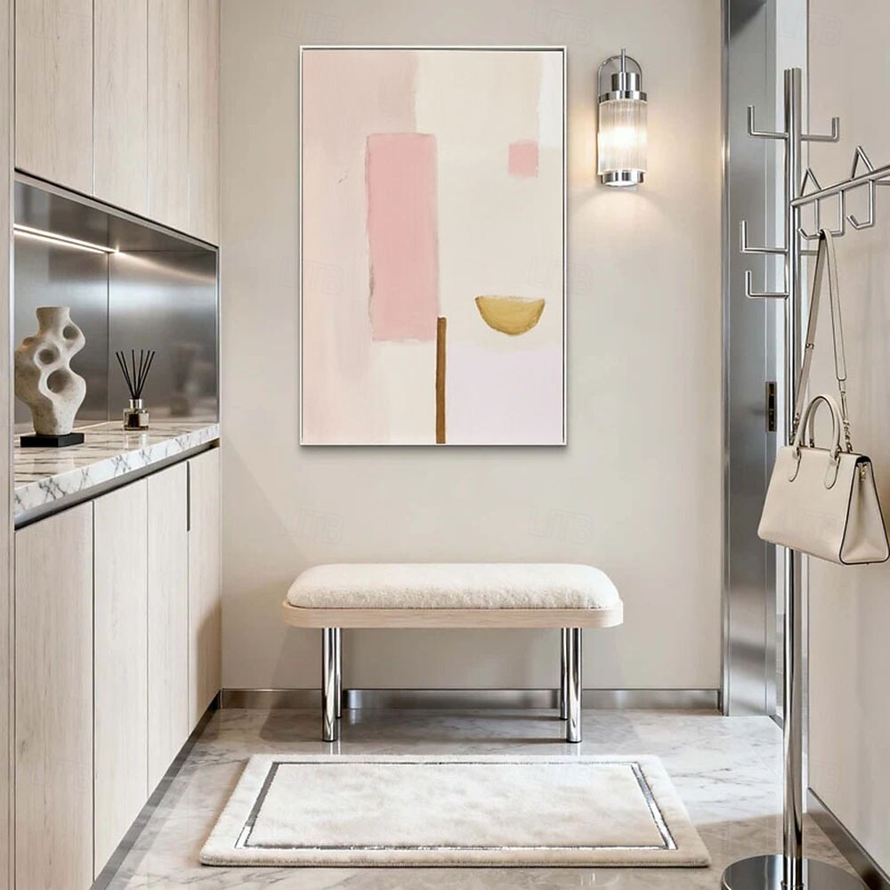 Modern Abstract Pink Painting on Canvas Wall Art Minimalist Art ...