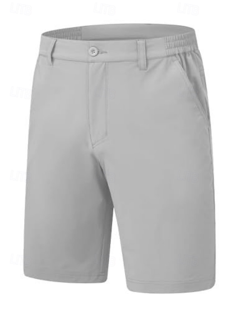 Men's Dress Shorts Business Casual Shorts Golf Shorts Pocket Elastic Waist Plain Waterproof Comfort Knee Length Outdoor Business Work Fashion Streetwear Black Navy Blue Inelastic 2026 - $24.99 –P6