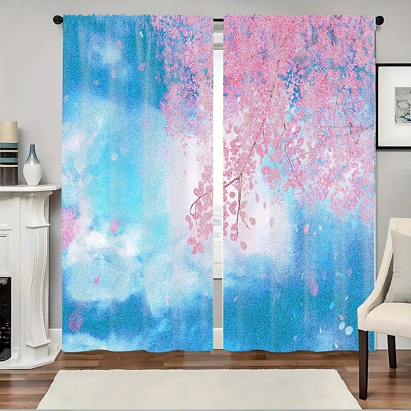 2 kpl kasvi- ja kukkataideverhoja, polyesteri-ikkunaverhot tankotaskulla, vihreät kasvitieteelliset kuvioverhot olohuoneeseen, makuuhuoneeseen, keittiöön, asuntolan sisustukseen, kodin sisustukseen 2026 - €27.99 –P3