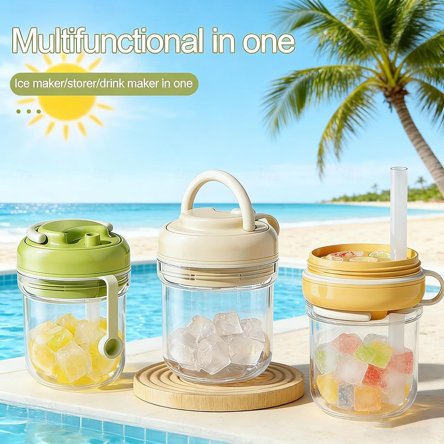 3-in-1 Water Bottle Ice Cube Tray with Straw & Lid, Portable Touch-Free Iceball Kettle, Reusable Storage Bottle, Easy Press to Release Silicone Icing Tray for Gym, Travel, Juice & Coffee 2026 - $10.99 –P4