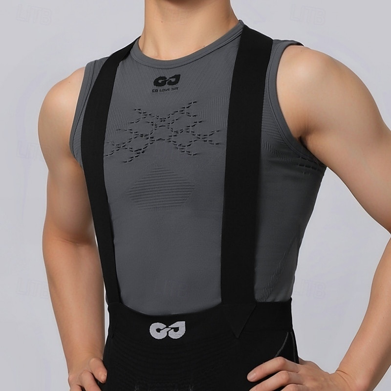 Voor heren Wielrenvest Effen kleur Mouwloos Fietsen Ves / Mouwloos met 3 achterzakken Sneldrogend Zacht Comfortabel Vochtregelerend Sport Zwart Wit Grijs Kleding 2026 - $25.99 –P5