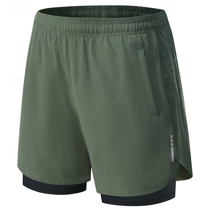 Homens Shorts de Corrida Calções atléticos Shorts de Academia Bolsos 2 em 1 Com forro de compressão Calção Casual Diário Esporte Verão Primavera Secagem Rápida Leve Pavio Humido Treino de Ginástica de 2026 por $20.99 –P6