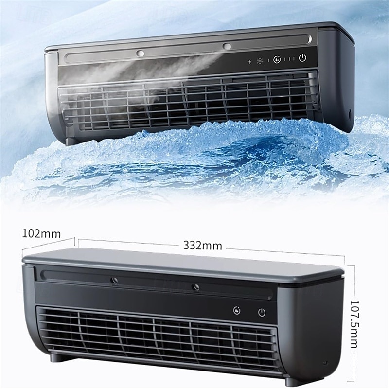Wandmontierter Verdunstungsluftkühler, persönlicher Klimaventilator mit Eisnebel für Küche und Haushalt, platzsparender Ventilator mit Luftbefeuchter für Zuhause und Büro, leiser Betrieb 2026 - $89.99 –P7
