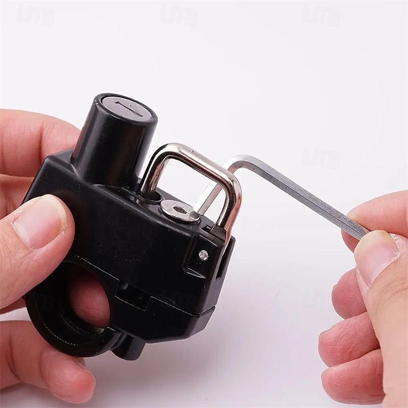 2er-Pack Motorradhelmschloss, universelles Diebstahlsicherungsschloss für Lenkerbefestigung an Motorrad, Roller und Fahrrad, robustes Metallschloss mit 2 Schlüsseln, passend für Lenker mit 22–25 mm 2026 - $18.99 –P6