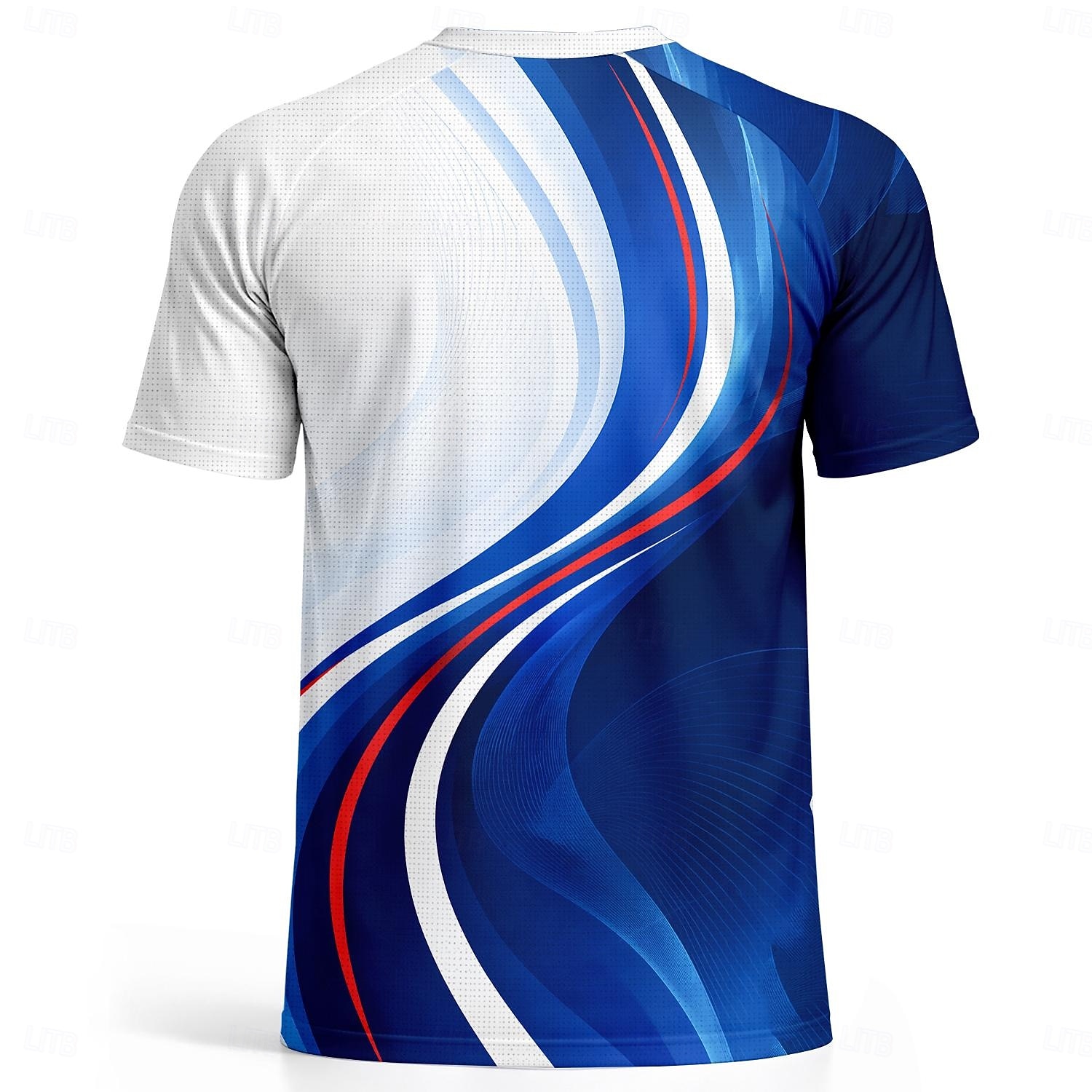 Herren-Fußballtrikot, atmungsaktives Mesh-Oberteil, Turnier-Fußballshirt, französische Farben, blau, weiß, rot, gemustertes T-Shirt 2026 - $18.99 –P3
