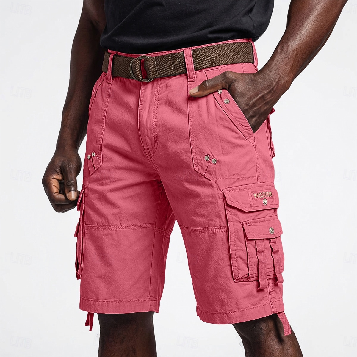 Men's Cargo Shorts Hiking Shorts Leg Drawstring Wearable Elastic Cuff Plain Solid Comfort Knee Length Casual Daily Outdoor Vacation Fashion Navy Blue Red Micro-elastic 2026 - E£2184.01 –P14