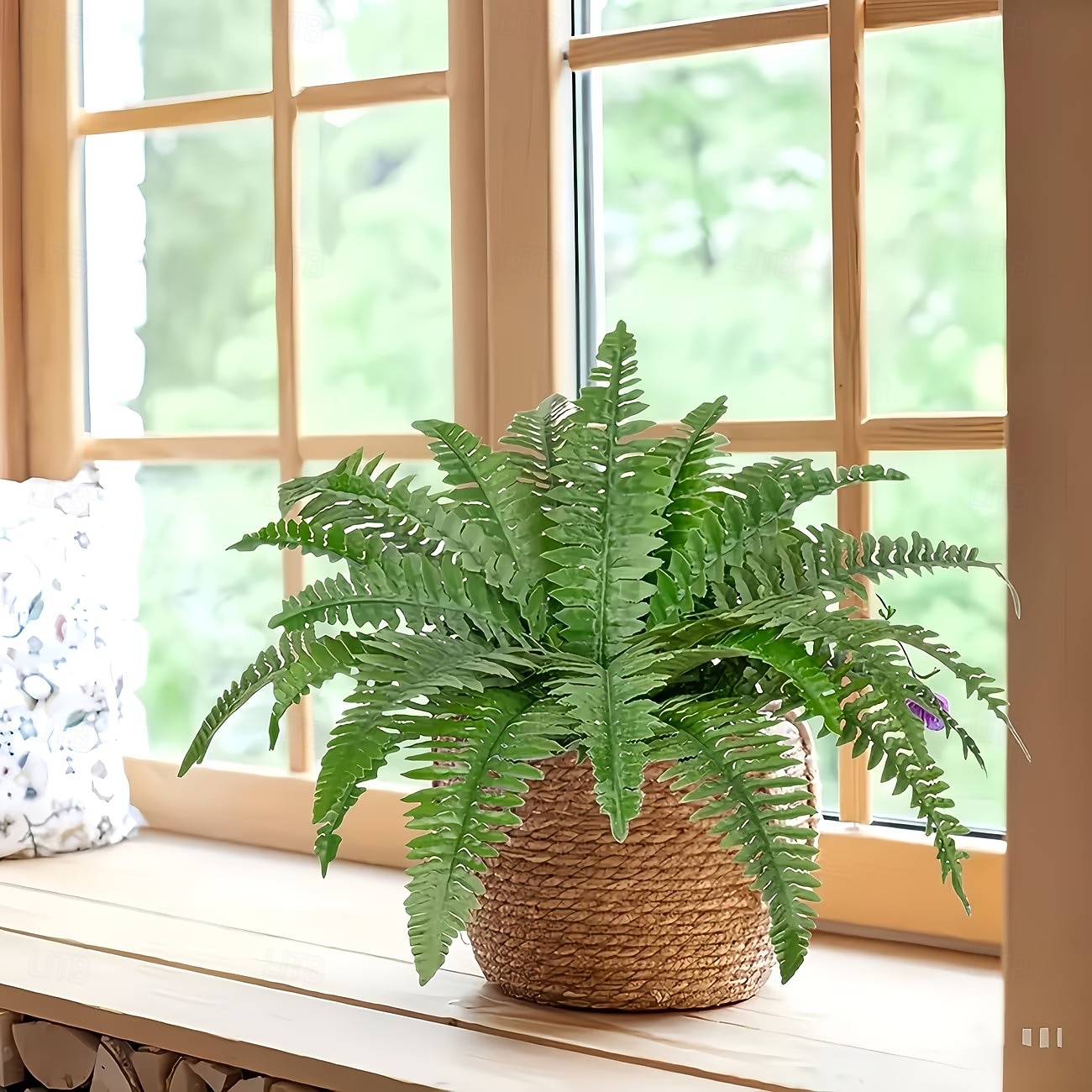 2/4 ks hustých umělých rostlin bostonské kapradiny, prémiová dekorativní umělá zeleň pro interiér i exteriér, ideální pro svatby, hotely, zahrady, nádvoří, fotografování, estetickou výzdobu pokojů a 2026 - $17.99 –P3