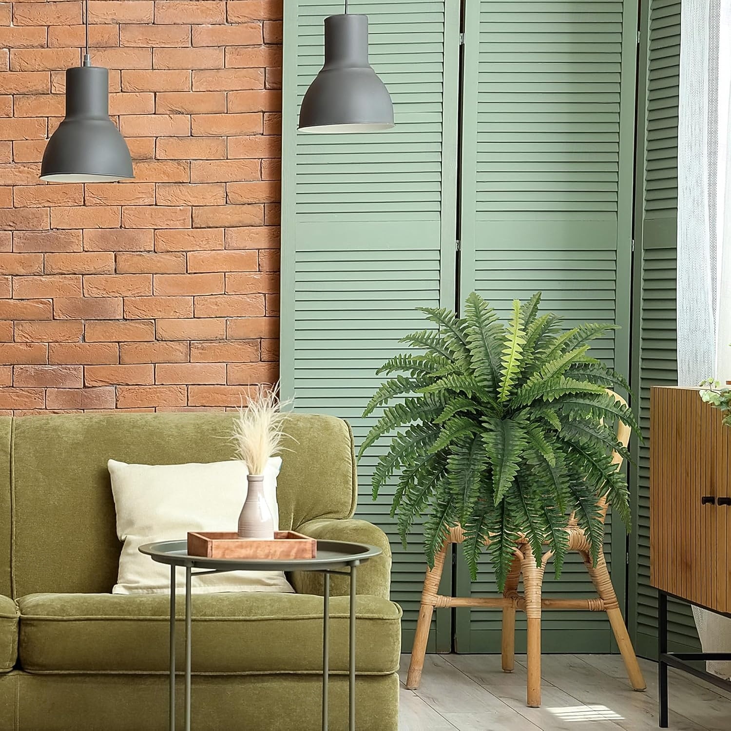 Cespuglio artificiale di felce di Boston da 89 cm, grande, resistente ai raggi UV, dall'aspetto realistico, con 38 fronde naturali, ideale per decorazioni interne ed esterne, patio, veranda, giardino, matrimoni e ufficio. del 2026 a $29.99 –P3