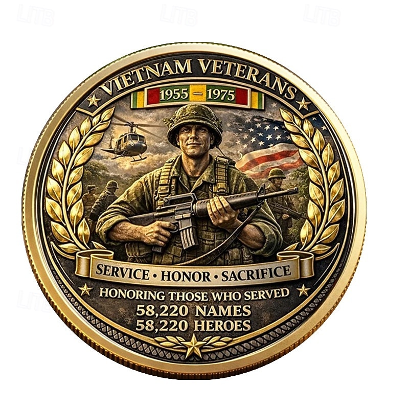 Vietnam Veterans Commemorative Coin, Patriotic Collectible Challenge Coin Honoring Service & Sacrifice, All Gave Some Some Gave All Design with Soldier & Flag, Durable Metal Souvenir for Display 2026 - $19.99 –P2