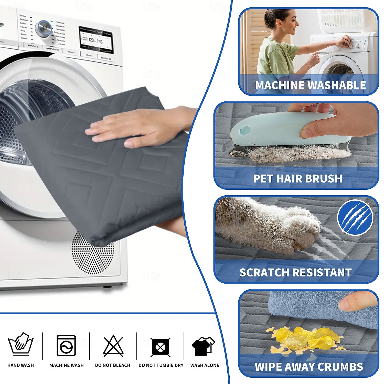 Водонепроницаемый нескользящий чехол для дивана для домашних животных, однотонный, защищает диван от мочи, моющийся чехол для мебели для собак и кошек. 2026 - $30.99 –P2