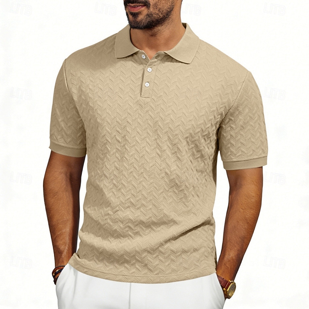 Men's Polo Polo Shirts Casual Street Lapel Short Sleeve Basic Modern Plain Lightweight Buttons Summer Spring Regular Fit Black White Khaki Dark Grey Army Green Polo 2026 - $21.99 –P9