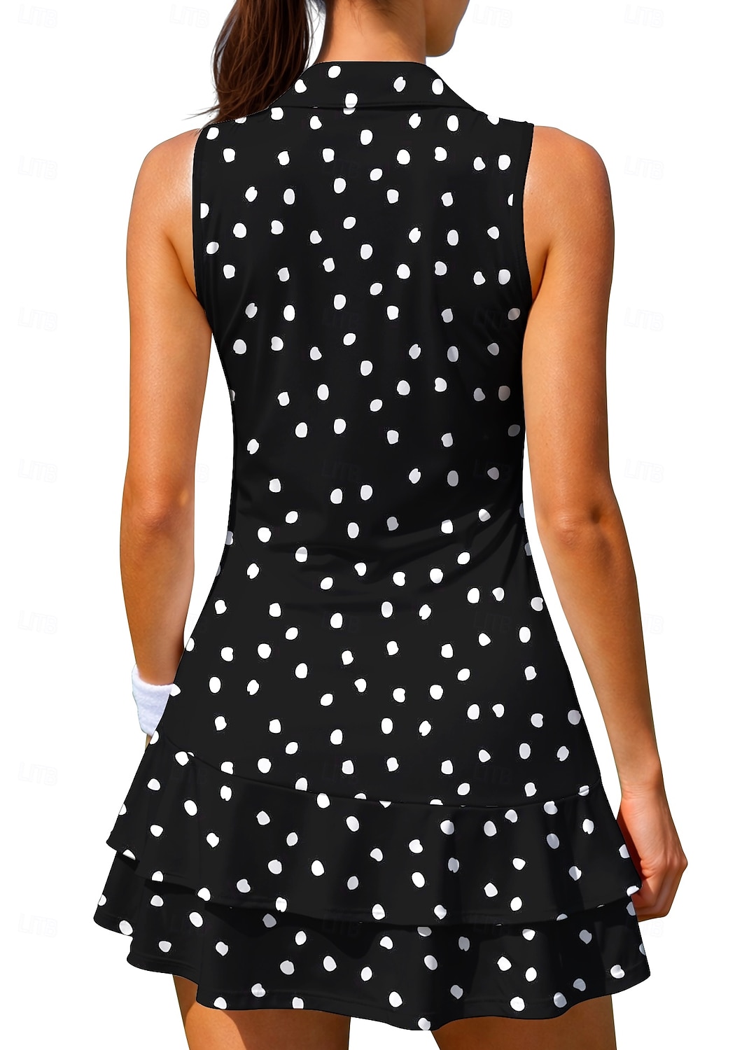 Femmes Géométrique À pois Robe de tennis tenue de sport Sans manches Floral Respirant Tennis Le golf Badminton Col Polo Col zippé Robe Noir avec blanc Jaune Rose Vêtements de tennis de 2026 ? $28.99 –P2