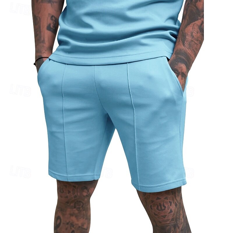 Voor heren Sweat short Korte broek Zomer korte broeken Casual korte broek Zak Elastische taille Effen kleur Comfort Ademend Knielengte Casual Buiten Vakantie Vakantie Modieus Zwart Wit Micro-elastisch 2026 - $17.99 –P16
