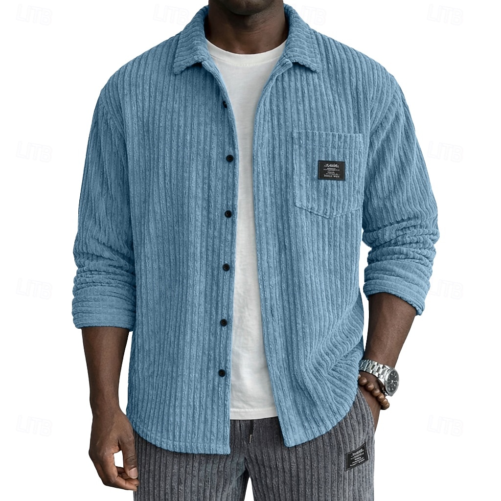 Herr Skjorta Casual skjorta Manchesterskjorta Knapp upp skjorta Svart Vit Vinröd Marinblå Khaki grön Långärmad Slät Tröjkrage Ledigt Dagligen Framficka Kläder Elegant Mode Ledigt 2026 - $26.99 –P1