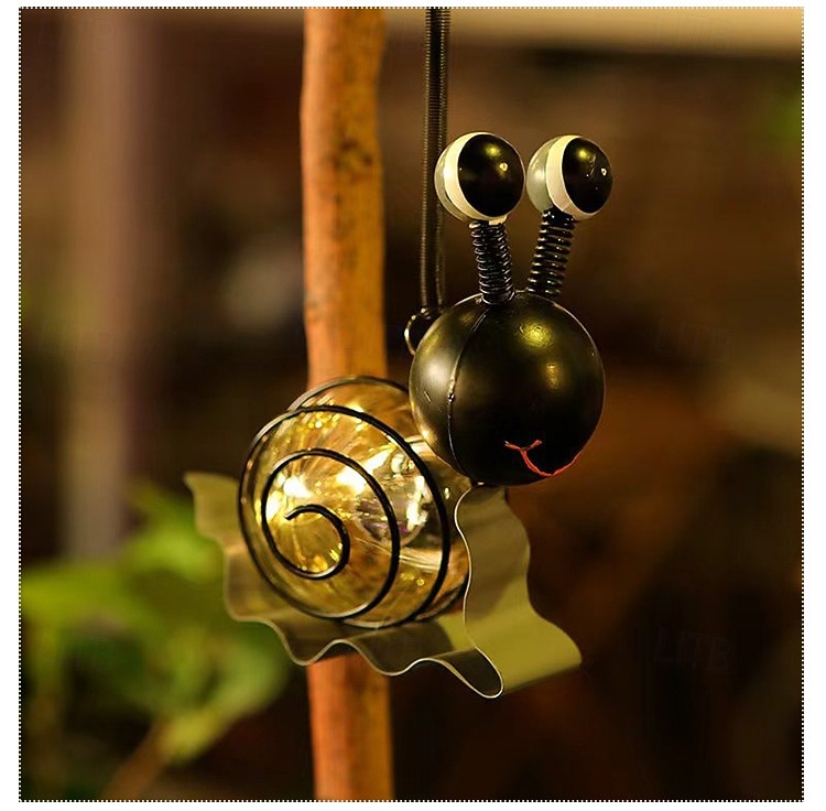 Lanterna suspensa de ferro oca em formato de caracol, à prova d'água e com energia solar, ideal para decoração de jardins, vilas, árvores e pátios, perfeita para criar um ambiente aconchegante no de 2026 por $12.99 –P6