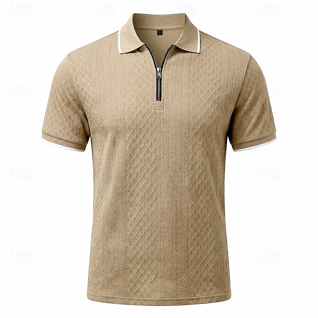 Miesten Polo Poolopaidat Kausaliteetti Katu Kauluskäänne Lyhythihainen Perus Moderni Geometrinen Tavallinen Kevyt Napit Kesä Kevät Loose Fit Musta Valkoinen Viini Laivaston sininen Tumman vihreä Khaki 2026 - $22.99 –P7