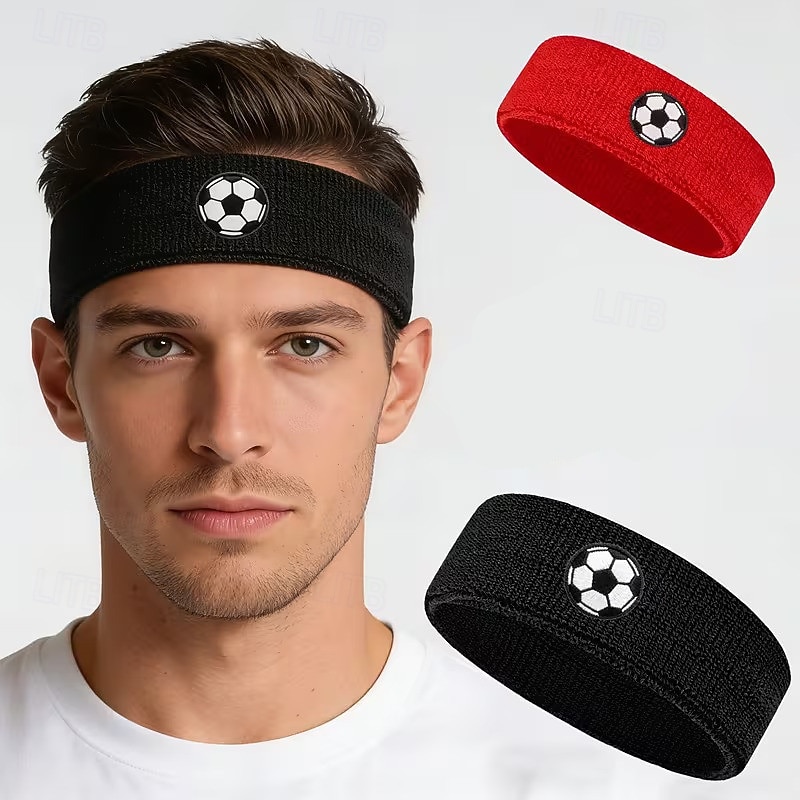 Confezione da 6 fasce antisudore da calcio per uomo, donna e bambino, fasce sportive in spugna per sport, basket, tennis, palestra, corsa, fasce elastiche traspiranti per capelli da calcio, set da 6 del 2026 a $16.99 –P1