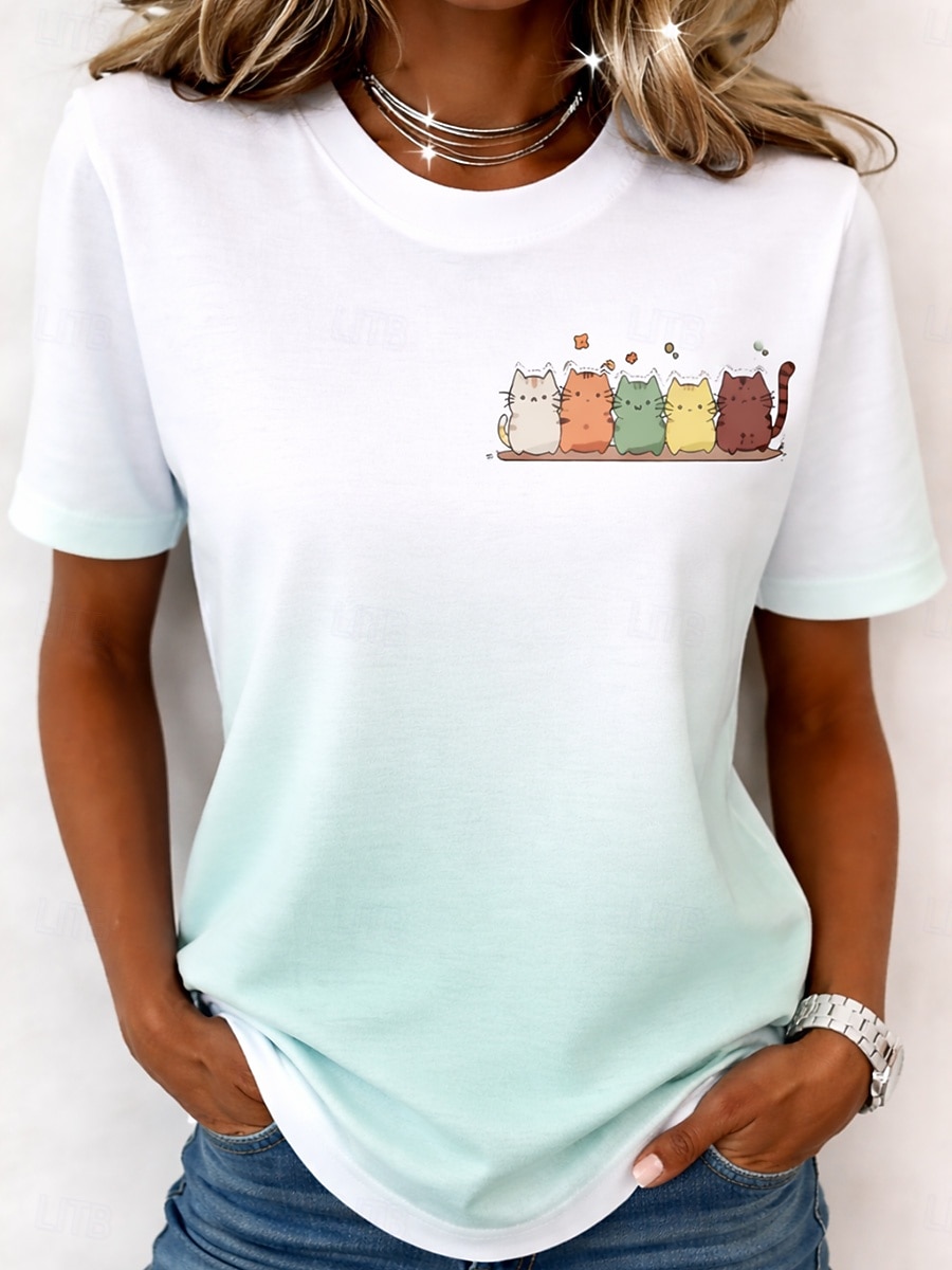 Women's T Shirt Print Floral Graphic Fashion Stylish Classic Short Sleeve Crew Neck Round Neck Regular Tops Casual Daily Weekend Yellow Red Purple Green Summer Spring 2026 - $19.99 –P1