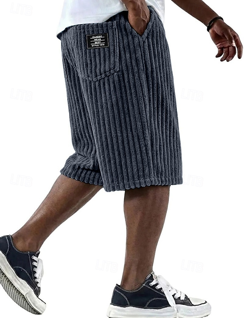 رجالي شورتات شورت كاجوال سروال قصير جيب مرونة الخصر ألعاب بسيطة سهل راحة متنفس طول الركبة فضفاض الأماكن المفتوحة عطلة العطلة موضة أسود أبيض مرن نسبياً 2026 - $25.99 –P8