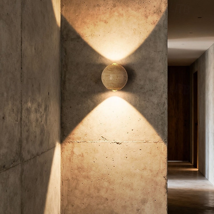 Durable Yellow Travertine Wall Mount Reading Light for Bed Pull Chain Wall Lamp Minimalist Round Wall Sconce Surface Mount LED Wall Lighting for Bedroom Bedside Lamps 110-240V 2026 - $167.99 –P9