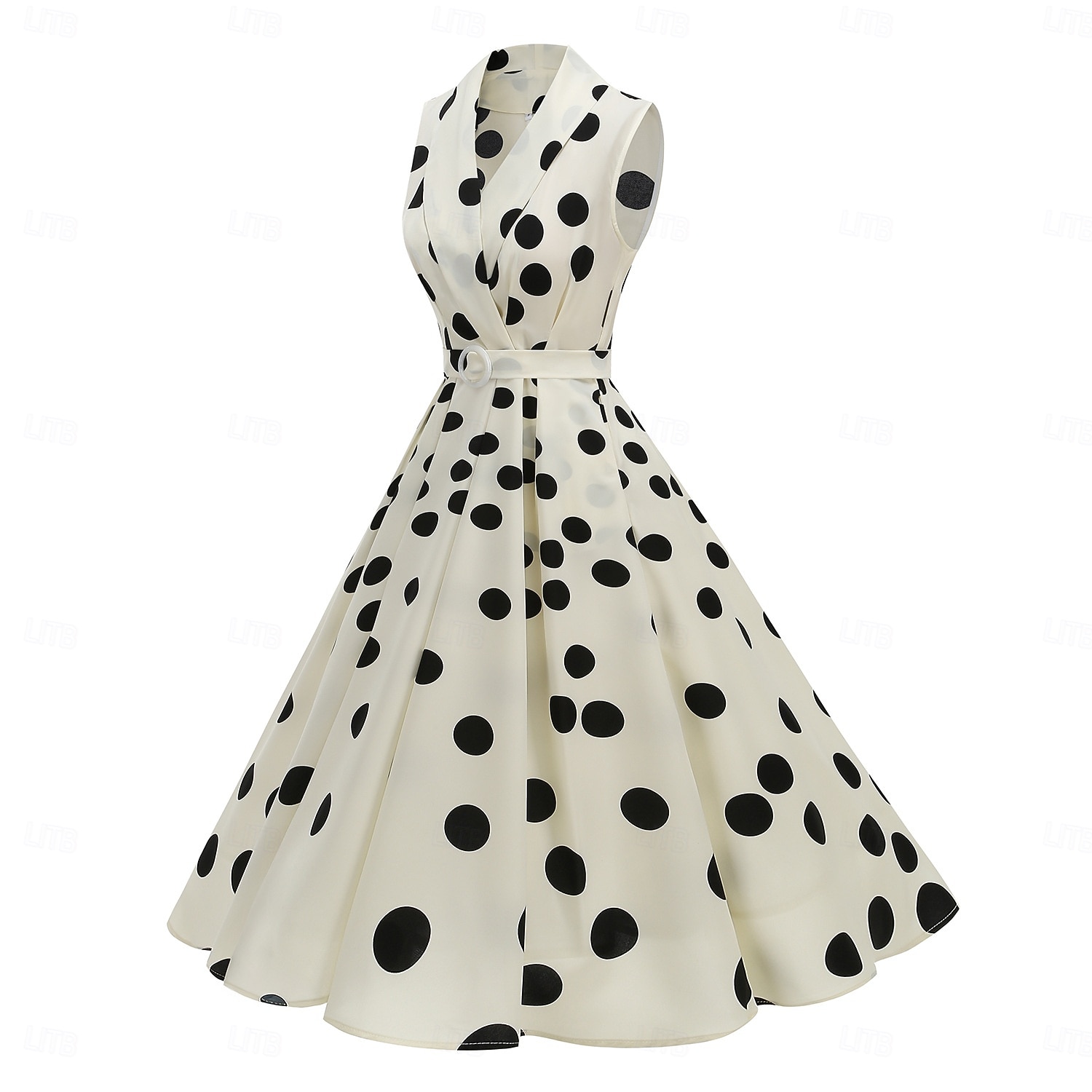 1950er Retro Vintage Rockabilly Midlänge Kleid Swing-Kleid Ausgestelltes Kleid Kurze Ärmel Einfarbig Tupfen Tailliert und ausgestellt Schaukel V Ausschnitt Kostüm Damen Lässig Party Alltagskleidung 2026 - $49.99 –P2