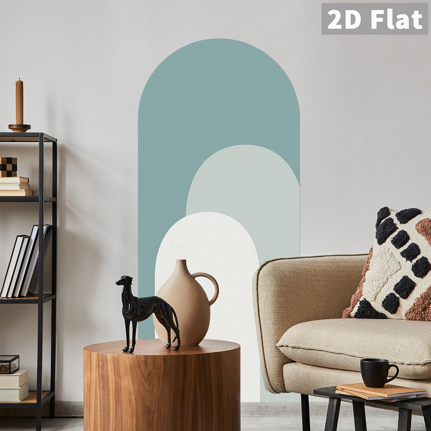 Peelable Wallpaper, Blue-Gray Geometric Pattern, Bohemian Self-Adhesive Wallpaper, Removable, Suitable for Tenant Use, Suitable for Bedroom, Bathroom, Cabinet, Vinyl Wallpaper Roll 2026 - $28.99 –P4