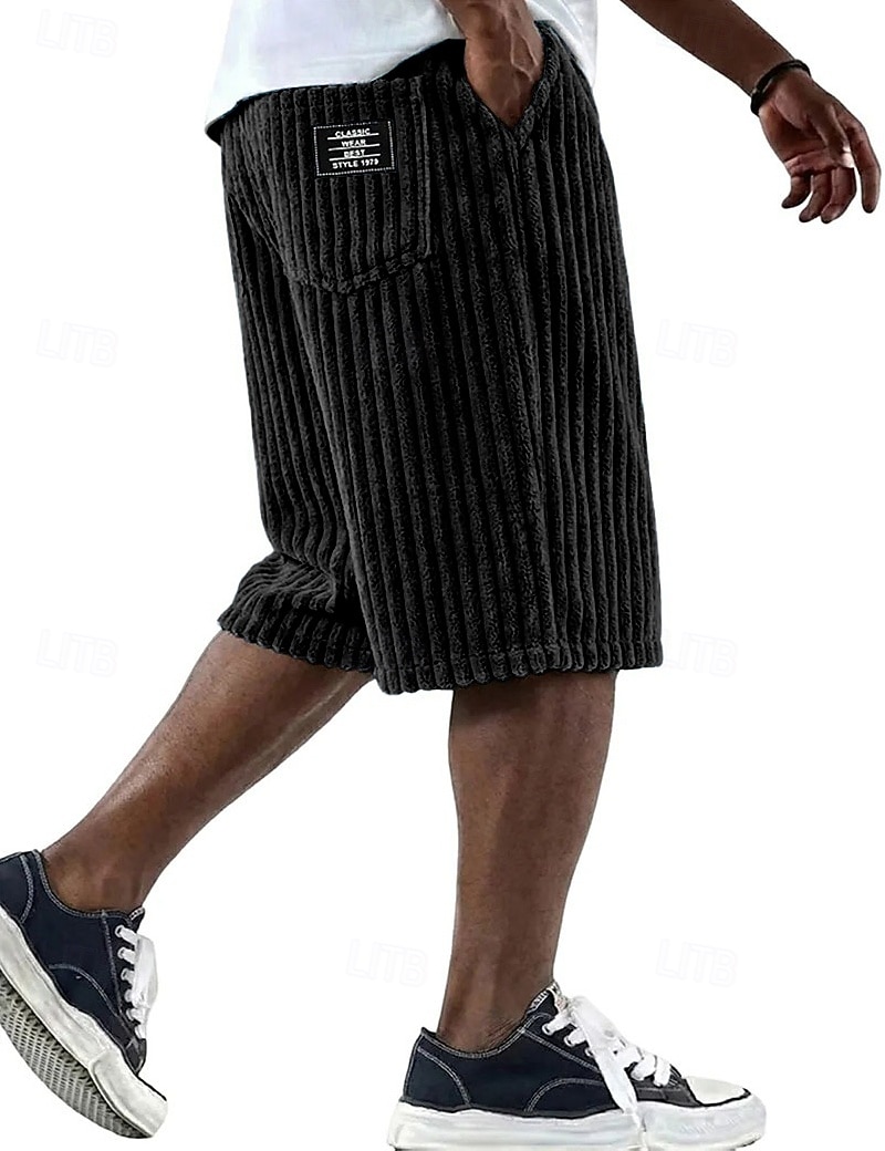 رجالي شورتات شورت كاجوال سروال قصير جيب مرونة الخصر ألعاب بسيطة سهل راحة متنفس طول الركبة فضفاض الأماكن المفتوحة عطلة العطلة موضة أسود أبيض مرن نسبياً 2026 - $25.99 –P5