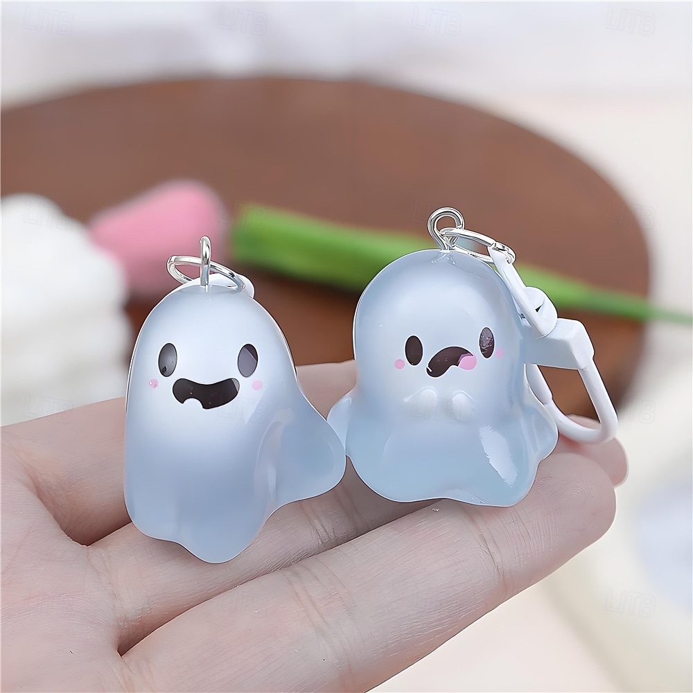 6 Pcs Glow in The Dark Ghost Keychains,  Cute Kawaii Mini Cartoon Resin Ghost Key Chain Charms for Backpacks, Bags, Halloween Party Favors, Gifts for Kids Adults 2026 - $13.49 –P7