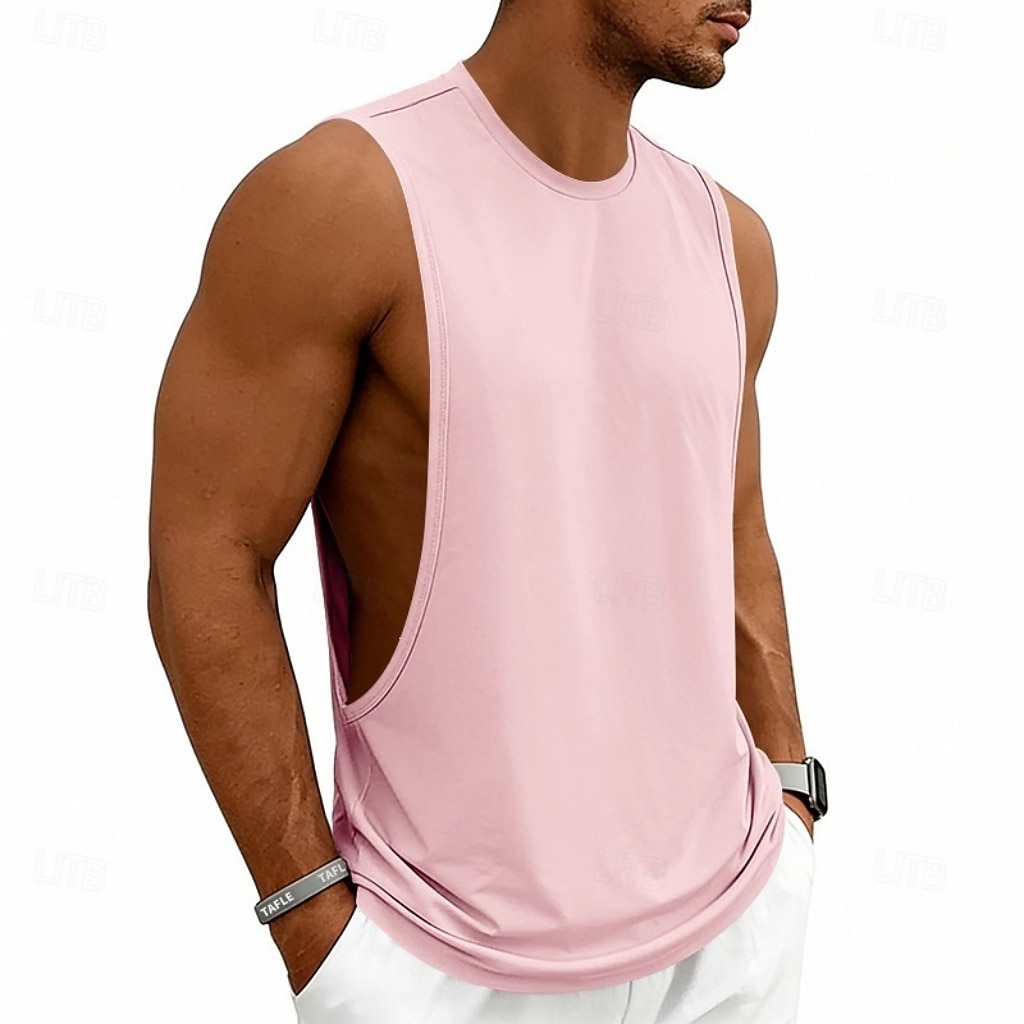 Hombre Camiseta sin mangas Chaleco Camisetas Interiores Camisa sin mangas Sin Mangas Escote Redondo Verano Primavera Plano Moda Deportivo Clásico Puro Casual Gimnasia Calle Negro Blanco Rosa Camiseta 2026 - $13.49 –P3