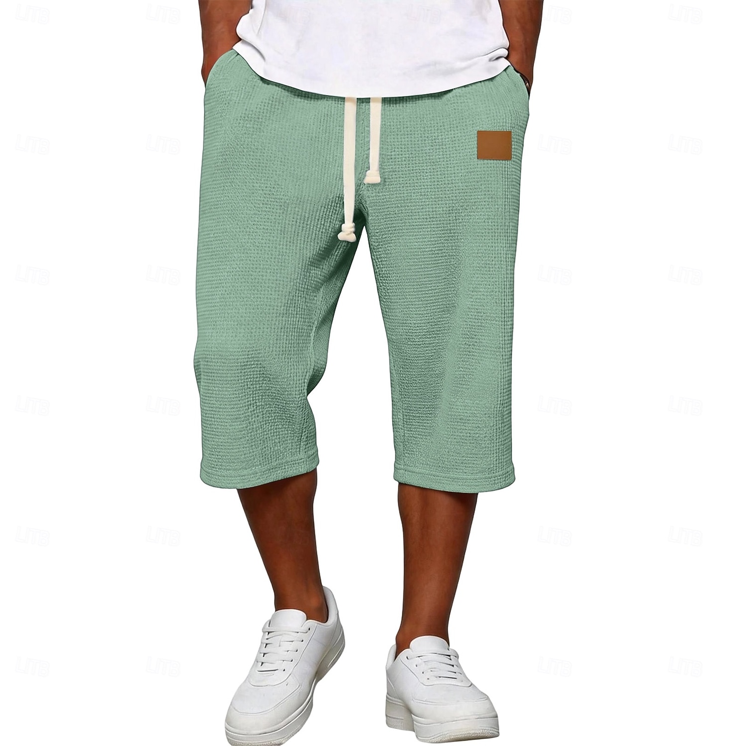 Bărbați Pantaloni scurți Waffle Pantaloni Capri Pantaloni Scurți Pantaloni scurți casual Buzunar Talie elastică Simplu Confort Respirabil Lungime gambă Casual În aer liber Plajă Vacanță Modă Negru Alb 2026 - $21.99 –P1