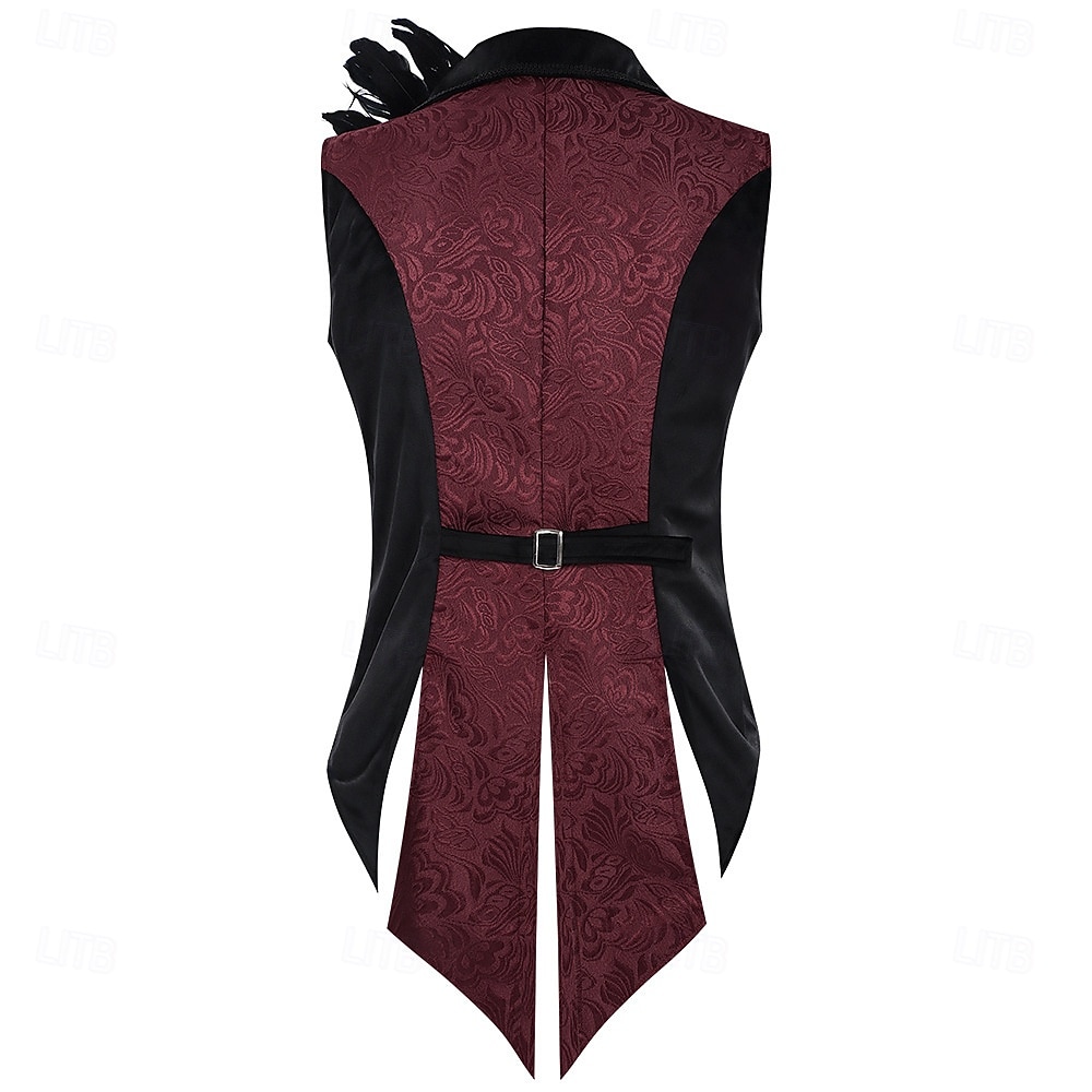 Medieval Renaissance Steampunk Vest Tailcoat Vampire Royal Attire Fancy Dress Men's Fantasy Halloween Carnival Performance LARP Ren Faire Adults' Vest Brooch 2026 - $41.99 –P2