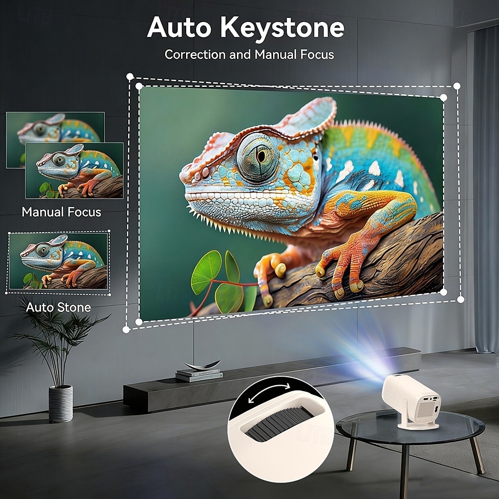 Smart Projector with Android 14, WiFi 6, BT 5.2, 180° Rotating Portable Projector, 8K Decoding, 200 ANSI Lumens, Movie Projector for Home, Outdoor, TV Stick, iOS, Android, Allwinner H723 Chip 2026 - $86.99 –P12