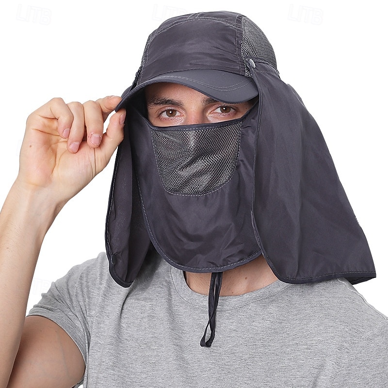 Heren outdoor zonnehoed met nekflap, zomerse UV-beschermende visserspet, ademend lichtgewicht gezichtsscherm voor wandelen, kamperen en vissen &buitenactiviteiten 2026 - $18.99 –P1
