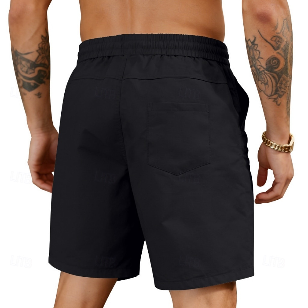 Voor heren Korte broek Casual korte broek Atletische korte broek Zak Elastische taille Effen Comfort Sneldrogend Knielengte Buiten Vakantie Modieus Streetwear blauw Zwart Inelastisch 2026 - $17.99 –P9