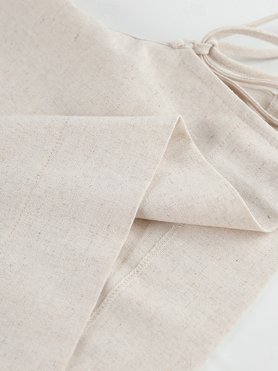 Women's Cotton Linen Sets Two Piece Sets Camis Sleeveless Crew Neck Plain Vacation Fashion Streetwear Casual Daily Outdoor Orange Brown Green Summer Regular Fit 2026 - $51.99 –P13