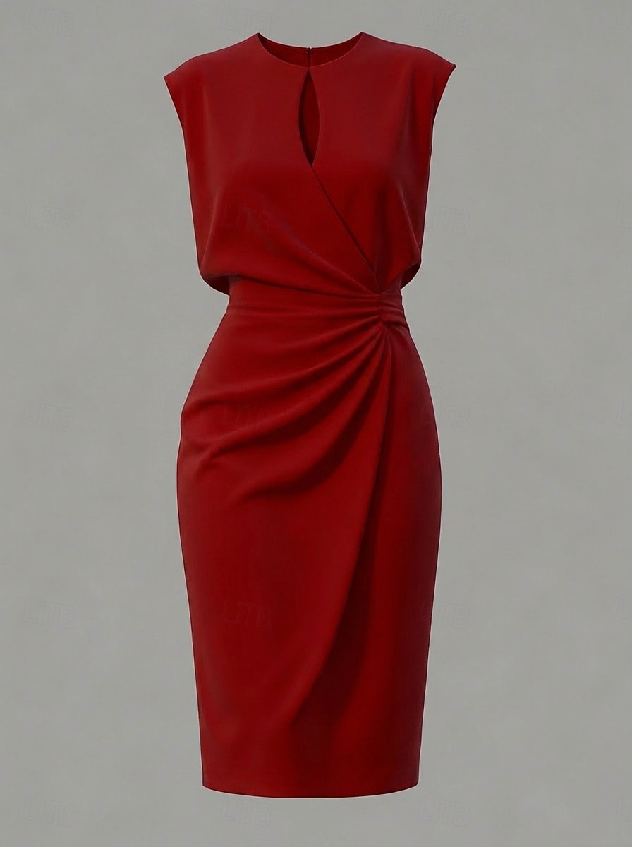 Damen Minikleid Etui-Kleid Modern Outdoor Ausgehen Wochenende Normale Passform Einfach Ärmellos Rundhalsausschnitt Schwarz Weiß Rote Grün Sommer 2026 - $27.99 –P6