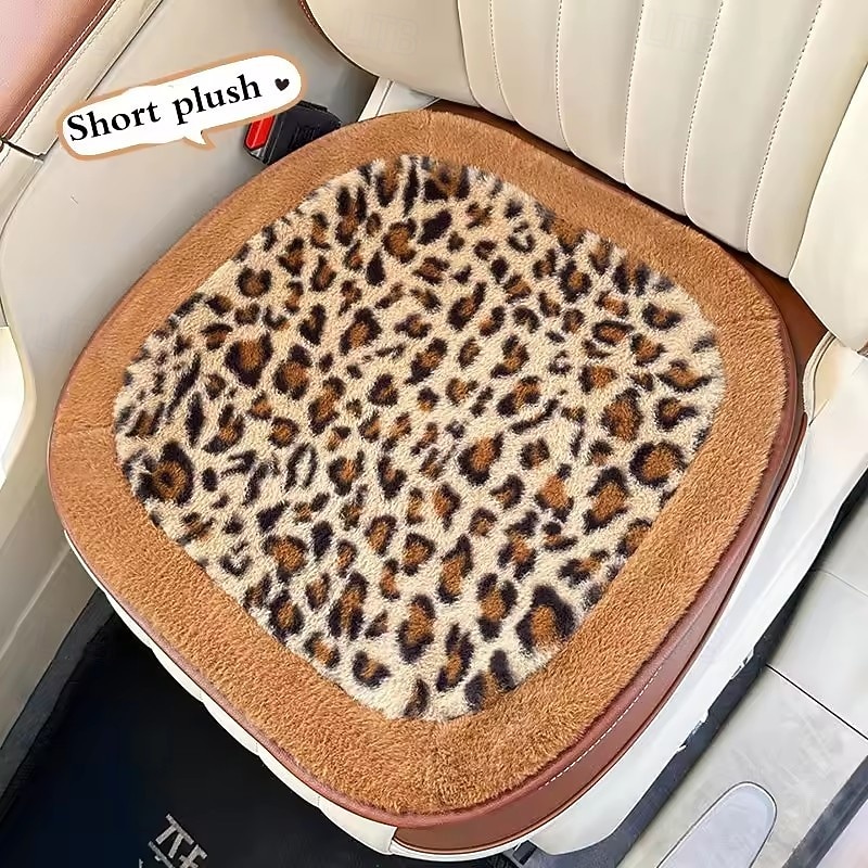 Leopard Print Car Seat Covers Set, Cute Plush Faux Fur Car Interior Decor for Women Girls, Flower Lumbar Support Pillow, Steering Wheel Cover, Seat Belt Covers, Aesthetic Cheetah Decor 2026 - $19.99 –P10