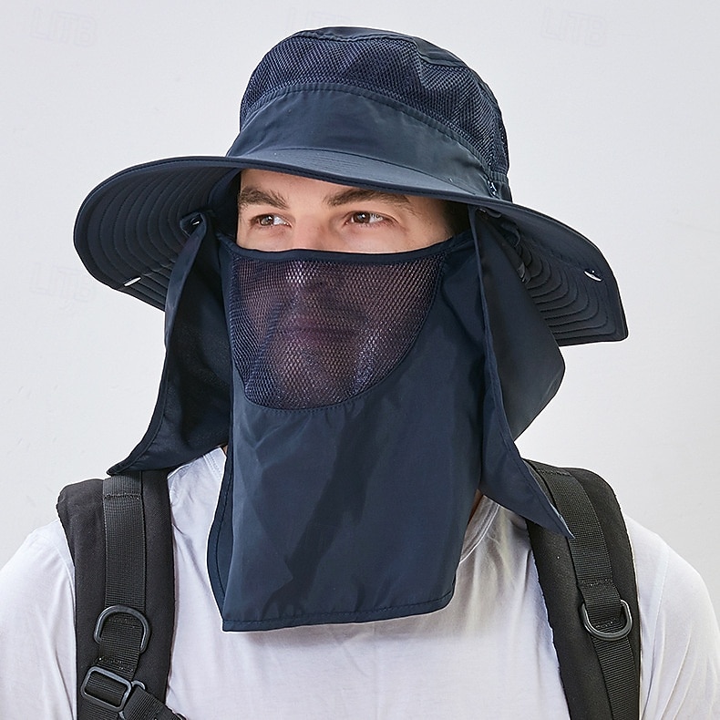 Men's Wide Brim Sun Hat, Summer UV Protection Face Cover Outdoor Hat, Lightweight Breathable Sunshade Cap for Cycling, Hiking, Casual Wear 2026 - $22.99 –P4