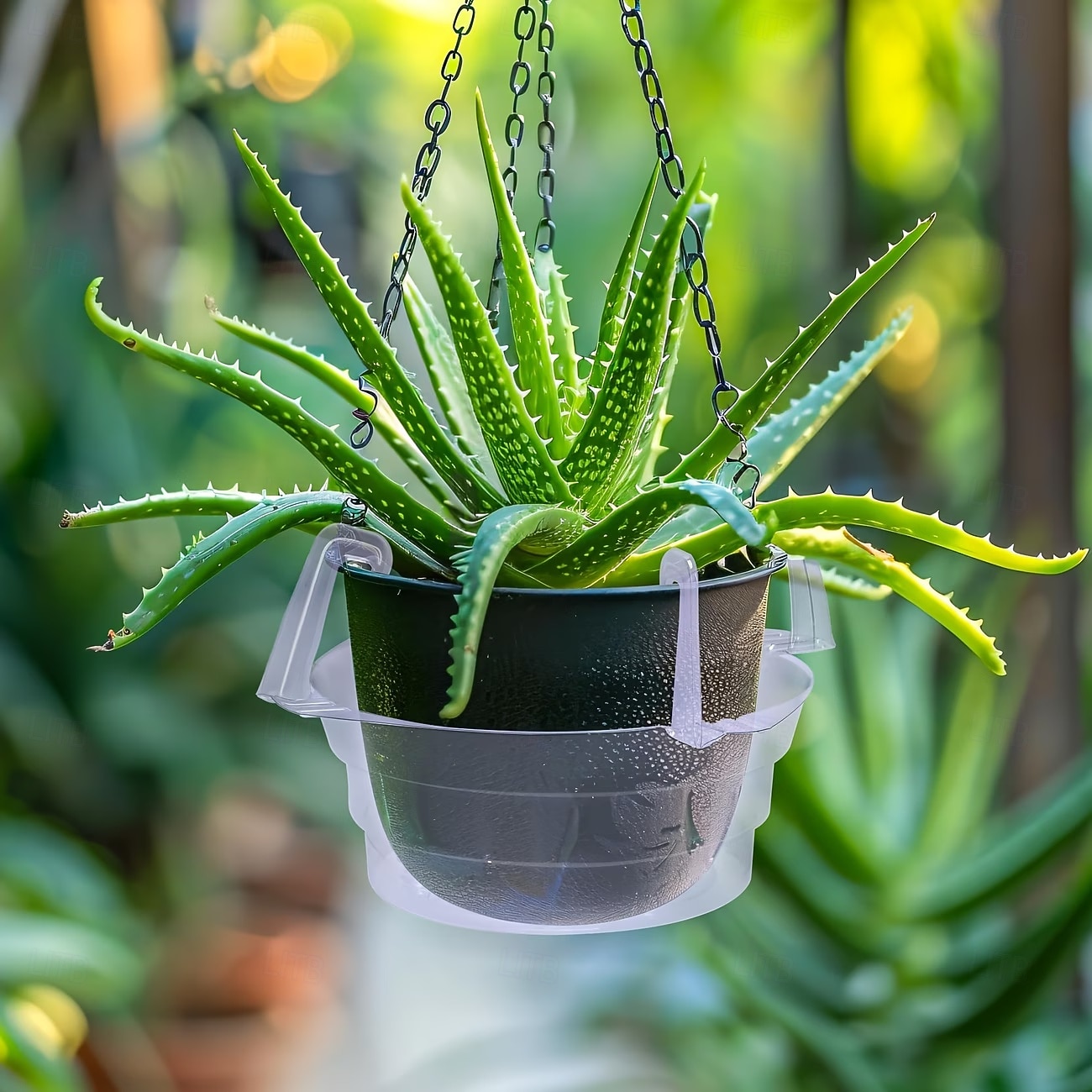 10 transparente, runde Hängeampeln aus Kunststoff mit Tropfschalen, integrierten Haken und Wasserauffangbehältern, geeignet für den Innen- und Außenbereich, ideal für Gartenliebhaber 2026 - $20.99 –P5