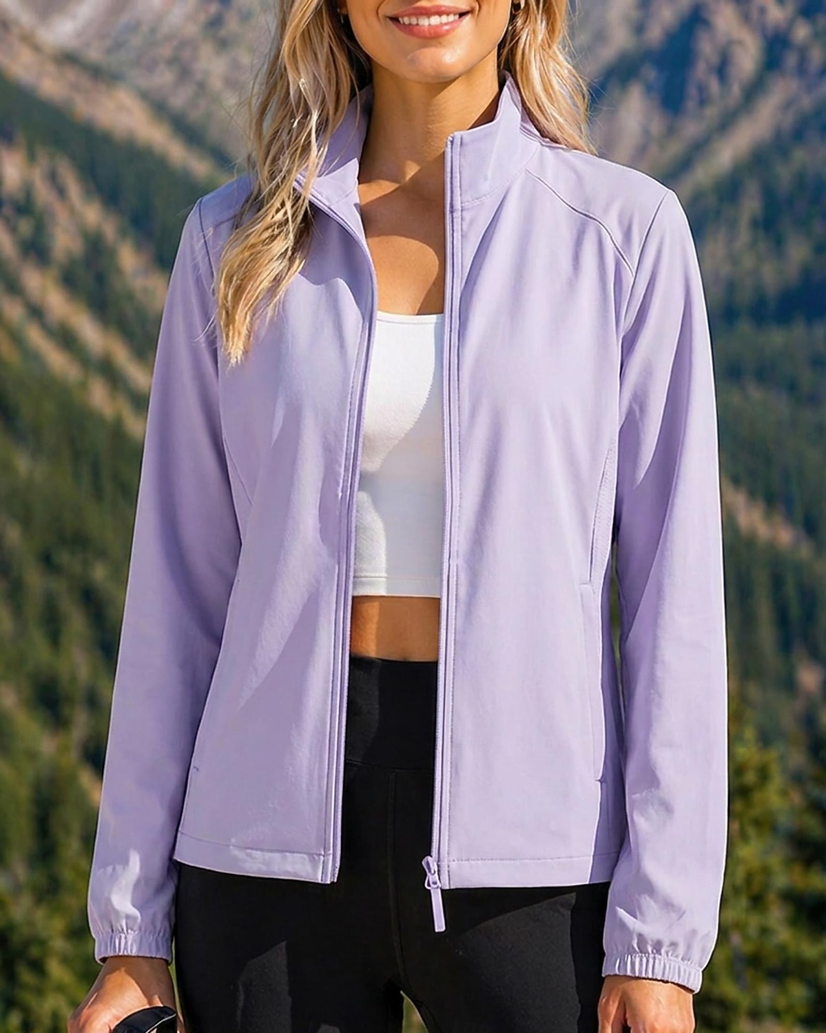 Women's Windbreaker Softshell Jacket Hiking Jacket Outdoor Sun Protection Quick Dry Lightweight Breathable Hiking Outfits Hiking Clothes Summer Spring Jacket Climbing Camping / Hiking / Caving Solid 2026 - $34.99 –P7