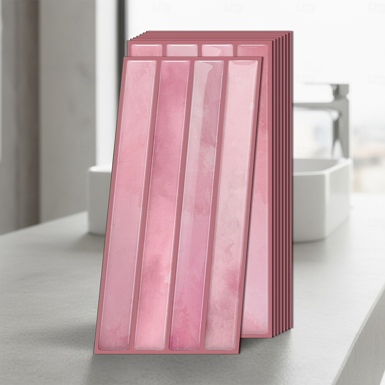 20pcs 3d Self-Adhesive Wall Imitation Tile Sticker, Removable Wall Sticker With Pink Decorative Pattern, Used For Kitchen Back Fender, Bedroom And Living Room Decoration Home Wall Renovation Decorativ 2026 - $45.99 –P11