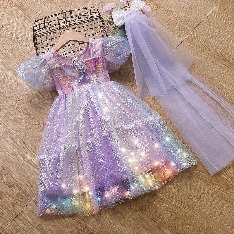 Prinzessin Kleid Cosplay Kostüm Outfits Film Niedlich Balletröckchen LED-Leuchten for Mädchen Kinder Maskerade Buchwoche Täglich Party Ferien 2026 - $41.89 –P20