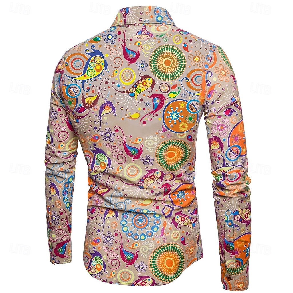 Retrò Vintage Anni '70 Camicia Disco Floreale Paisley Costume Per uomo Casual Quotidiano Parata dell'Orgoglio Mese dell'orgoglio Adulti Top Tutte le stagioni del 2026 a $23.99 –P4